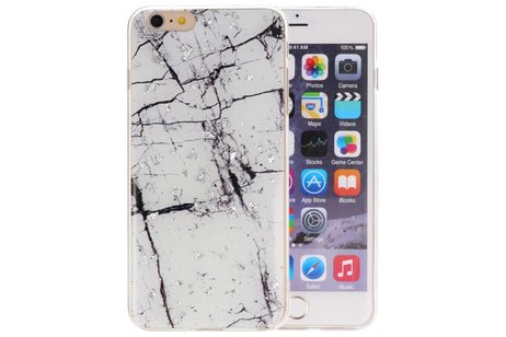 BAOHU Marble Wit Print Hardcase - Hoesje Geschikt voor iPhone 6 Plus