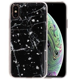 Marble Zwart Print Hardcase iPhone X / XS