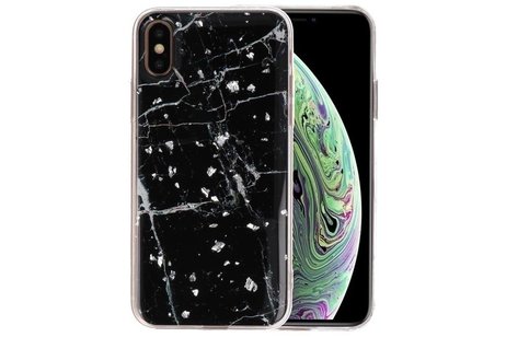 Marble Zwart Print Hardcase voor iPhone X / XS