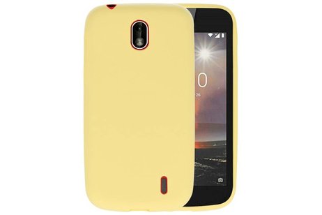 BAOHU Hoesje Geschikt voor de Nokia 1 - Backcover Color Telefoonhoesje - Geel