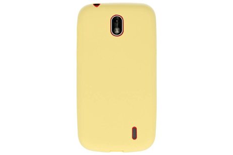 BAOHU Hoesje Geschikt voor de Nokia 1 - Backcover Color Telefoonhoesje - Geel