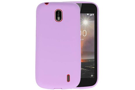 BAOHU Hoesje Geschikt voor de Nokia 1 - Backcover Color Telefoonhoesje - Paars
