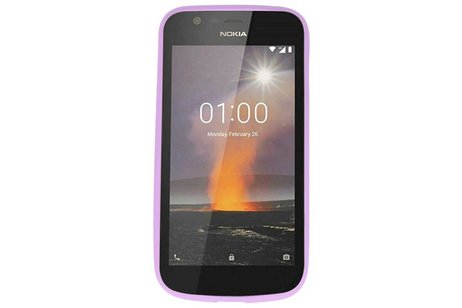 BAOHU Hoesje Geschikt voor de Nokia 1 - Backcover Color Telefoonhoesje - Paars