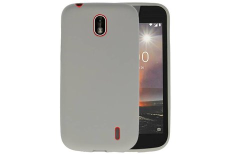 BAOHU Hoesje Geschikt voor de Nokia 1 - Backcover Color Telefoonhoesje - Grijs