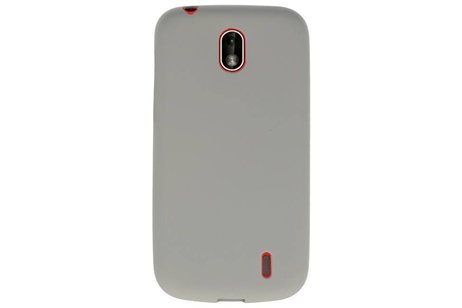 BAOHU Hoesje Geschikt voor de Nokia 1 - Backcover Color Telefoonhoesje - Grijs