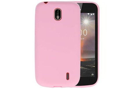BAOHU Hoesje Geschikt voor de Nokia 1 - Backcover Color Telefoonhoesje - Roze