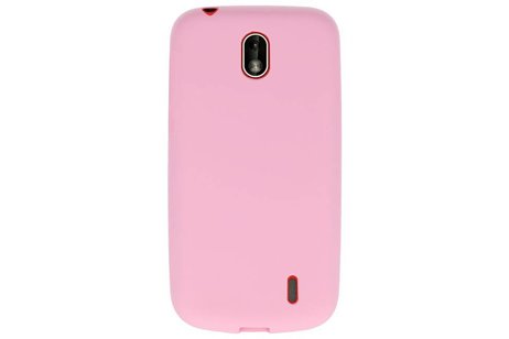 BAOHU Hoesje Geschikt voor de Nokia 1 - Backcover Color Telefoonhoesje - Roze