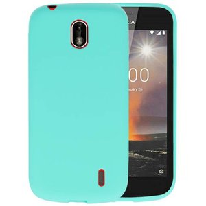 BAOHU Hoesje Geschikt voor de Nokia 1 - Backcover Color Telefoonhoesje - Turquoise