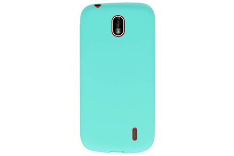 BAOHU Hoesje Geschikt voor de Nokia 1 - Backcover Color Telefoonhoesje - Turquoise