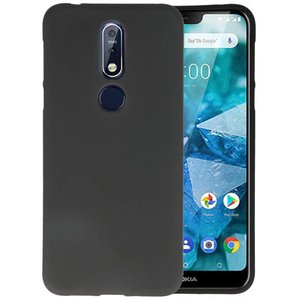 BAOHU Hoesje Geschikt voor de Nokia 7.1 - Backcover Color Telefoonhoesje - Zwart