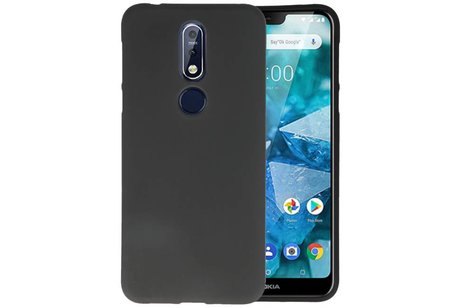 BAOHU Hoesje Geschikt voor de Nokia 7.1 - Backcover Color Telefoonhoesje - Zwart
