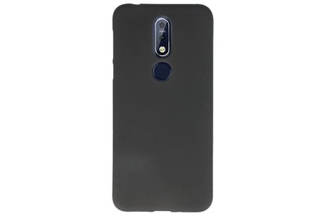 BackCover Hoesje Color Telefoonhoesje voor Nokia 7.1 - Zwart