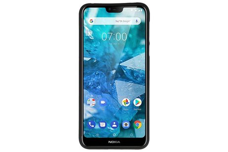 BAOHU Hoesje Geschikt voor de Nokia 7.1 - Backcover Color Telefoonhoesje - Zwart