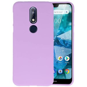 BAOHU Hoesje Geschikt voor de Nokia 7.1 - Backcover Color Telefoonhoesje - Paars