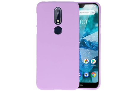 BAOHU Hoesje Geschikt voor de Nokia 7.1 - Backcover Color Telefoonhoesje - Paars