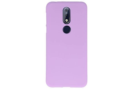 BAOHU Hoesje Geschikt voor de Nokia 7.1 - Backcover Color Telefoonhoesje - Paars