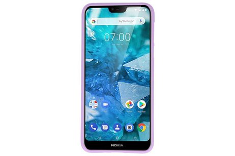 BAOHU Hoesje Geschikt voor de Nokia 7.1 - Backcover Color Telefoonhoesje - Paars
