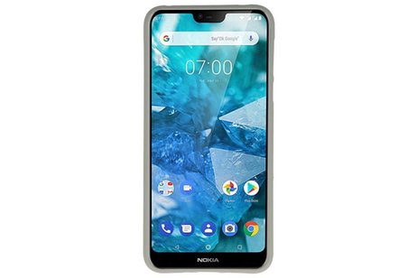 BAOHU Hoesje Geschikt voor de Nokia 7.1 - Backcover Color Telefoonhoesje - Grijs