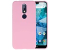 BAOHU Hoesje Geschikt voor de Nokia 7.1 - Backcover Color Telefoonhoesje - Roze