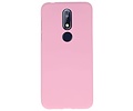 BAOHU Hoesje Geschikt voor de Nokia 7.1 - Backcover Color Telefoonhoesje - Roze