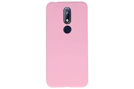 BAOHU Hoesje Geschikt voor de Nokia 7.1 - Backcover Color Telefoonhoesje - Roze