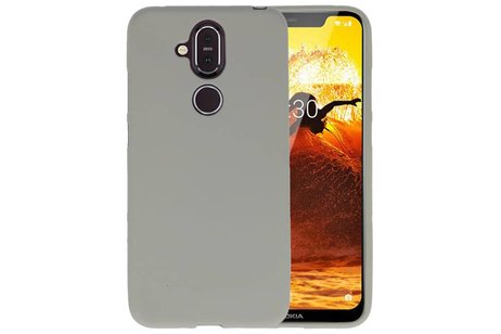 BackCover Hoesje Color Telefoonhoesje voor Nokia 8.1 - Grijs