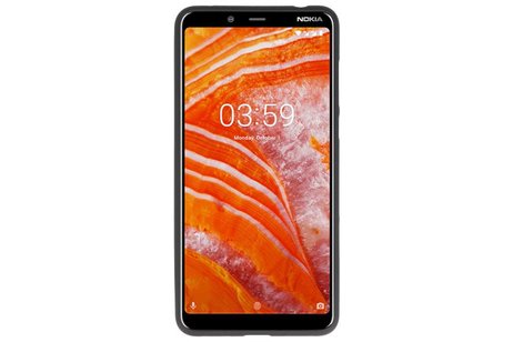 BAOHU Hoesje Geschikt voor de Nokia 3.1 Plus - Backcover Color Telefoonhoesje - Zwart