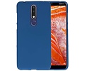 BAOHU Hoesje Geschikt voor de Nokia 3.1 Plus - Backcover Color Telefoonhoesje - Navy