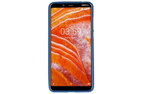 BAOHU Hoesje Geschikt voor de Nokia 3.1 Plus - Backcover Color Telefoonhoesje - Navy