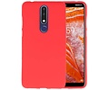 BAOHU Hoesje Geschikt voor de Nokia 3.1 Plus - Backcover Color Telefoonhoesje - Rood