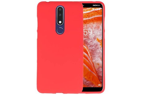 BAOHU Hoesje Geschikt voor de Nokia 3.1 Plus - Backcover Color Telefoonhoesje - Rood