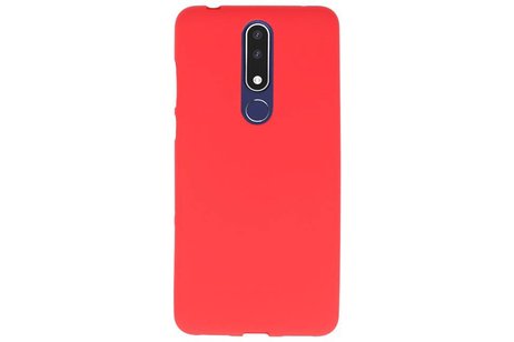 BAOHU Hoesje Geschikt voor de Nokia 3.1 Plus - Backcover Color Telefoonhoesje - Rood