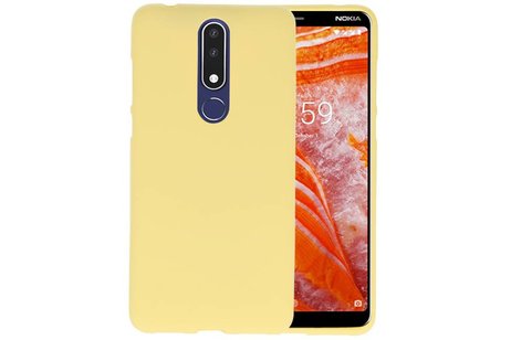 BAOHU Hoesje Geschikt voor de Nokia 3.1 Plus - Backcover Color Telefoonhoesje - Geel