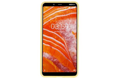 BAOHU Hoesje Geschikt voor de Nokia 3.1 Plus - Backcover Color Telefoonhoesje - Geel
