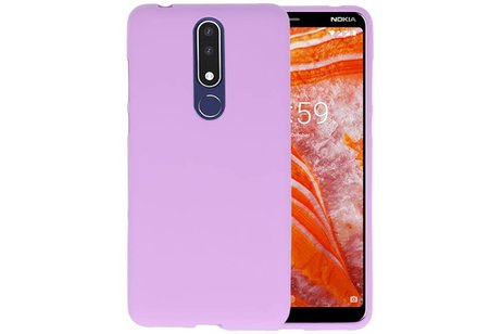 BAOHU Hoesje Geschikt voor de Nokia 3.1 Plus - Backcover Color Telefoonhoesje - Paars