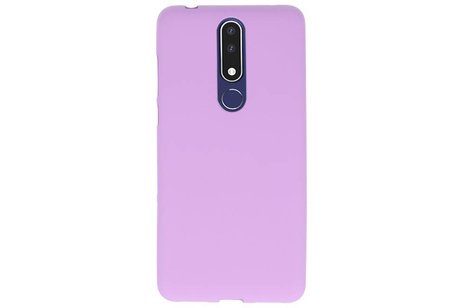 BAOHU Hoesje Geschikt voor de Nokia 3.1 Plus - Backcover Color Telefoonhoesje - Paars