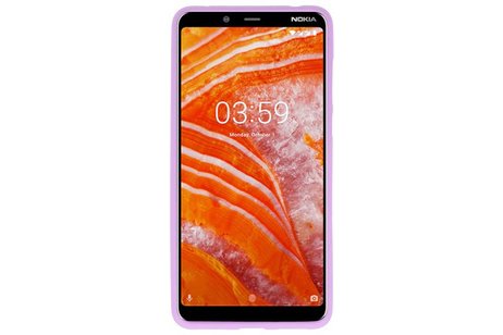 BAOHU Hoesje Geschikt voor de Nokia 3.1 Plus - Backcover Color Telefoonhoesje - Paars