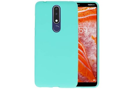 BAOHU Hoesje Geschikt voor de Nokia 3.1 Plus - Backcover Color Telefoonhoesje - Turquoise