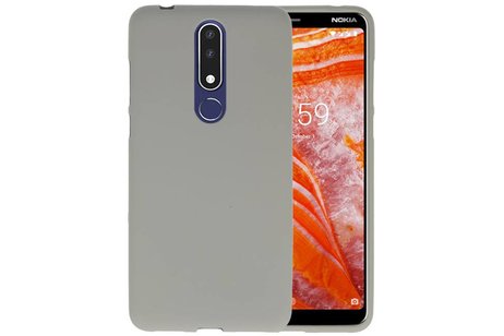 BAOHU Hoesje Geschikt voor de Nokia 3.1 Plus - Backcover Color Telefoonhoesje - Grijs