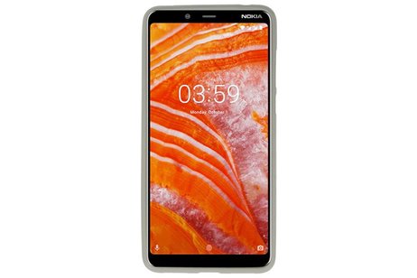 BAOHU Hoesje Geschikt voor de Nokia 3.1 Plus - Backcover Color Telefoonhoesje - Grijs