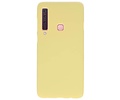 BAOHU Hoesje Geschikt voor de Samsung Galaxy A9 2018 - Backcover Color Telefoonhoesje - Geel