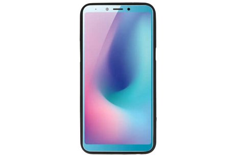 BAOHU Hoesje Geschikt voor de Samsung Galaxy A6s - Backcover Color Telefoonhoesje - Zwart