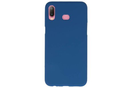 BAOHU Hoesje Geschikt voor de Samsung Galaxy A6s - Backcover Color Telefoonhoesje - Navy