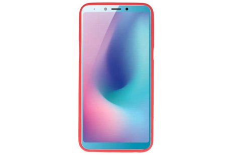 BAOHU Hoesje Geschikt voor de Samsung Galaxy A6s - Backcover Color Telefoonhoesje - Rood