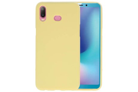 BAOHU Hoesje Geschikt voor de Samsung Galaxy A6s - Backcover Color Telefoonhoesje - Geel