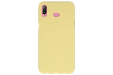BAOHU Hoesje Geschikt voor de Samsung Galaxy A6s - Backcover Color Telefoonhoesje - Geel