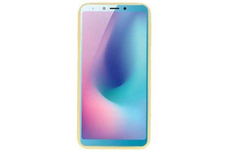 BAOHU Hoesje Geschikt voor de Samsung Galaxy A6s - Backcover Color Telefoonhoesje - Geel
