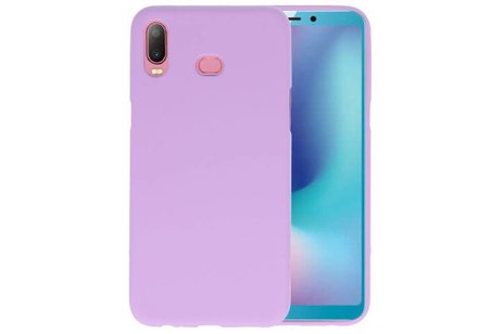 BAOHU Hoesje Geschikt voor de Samsung Galaxy A6s - Backcover Color Telefoonhoesje - Paars