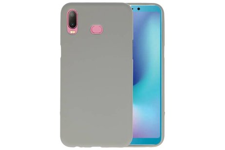 BAOHU Hoesje Geschikt voor de Samsung Galaxy A6s - Backcover Color Telefoonhoesje - Grijs
