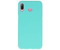 BAOHU Hoesje Geschikt voor de Samsung Galaxy A6s - Backcover Color Telefoonhoesje - Turquoise